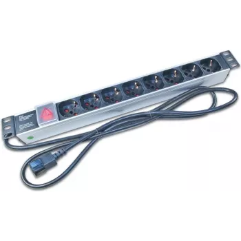 Wirewin NVL8 UPS 19 ιντσών 1U Rackmount PDU με 8 πρίζες Schuko, 16A, μαύρο