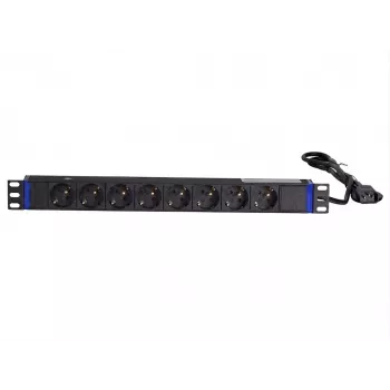 DSIT 19 ιντσών 8-θέσιο rackmount PDU με βύσμα C14 και επαφή γείωσης (DS-8PDU-C14-PE)