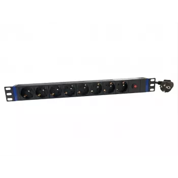 DSIT PDU 19 inch 8 θέσεων με διακόπτη και προστασία υπερφόρτωσης (DS-8PDU-MO-PE)