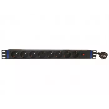 DSIT PDU 19 inch 8 θέσεων με διακόπτη και προστασία υπερφόρτωσης (DS-8PDU-MO-PE)