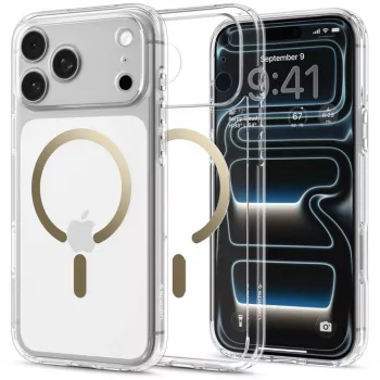 SPIGEN Ultra Hybrid MagSafe θήκη για iPhone 17 Pro Max / 18 Pro Max – διαφανές/χρυσό