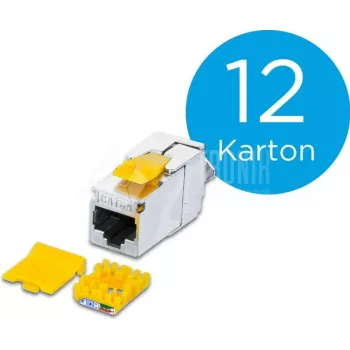 Wirewin WKS JACK KAT6A SLIM 12 CAT6A Θωρακισμένο άρθρωμα Keystone 10 Gigabit Ethernet, συσκευασία 12 τεμ.