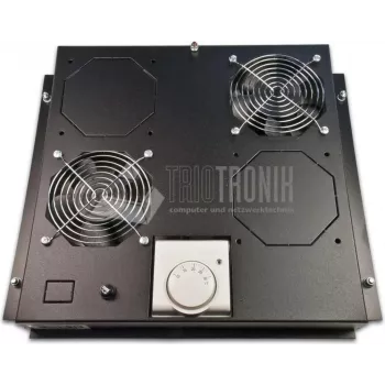 Wirewin FAN ROOF 2V BL Μονάδα ανεμιστήρων ψύξης rack, 2 ανεμιστήρες, 230V, 460 m³/h, Μαύρο