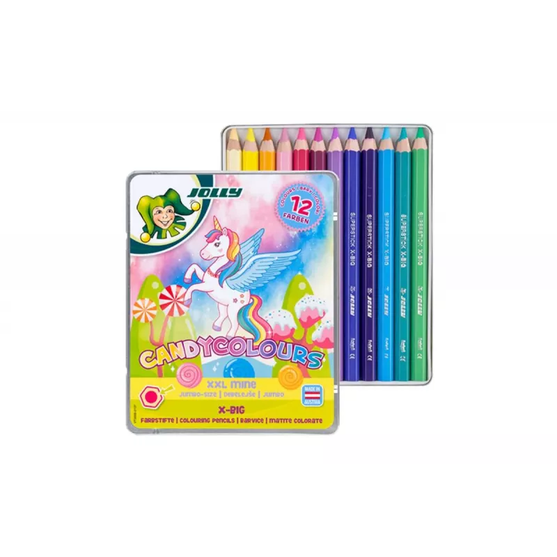 JOLLY X-BIG CANDYCOLOURS ξυλομπογιές, μικτά χρώματα, 12 τεμ. (3099-0137)