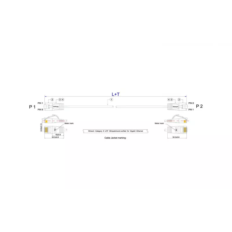 Wirewin SLIM UL6 1 SW - Cat.6 Slim καλώδιο patch, U/UTP, 1 m, μαύρο (PKW-LIGHT-K6 1.0 SW)