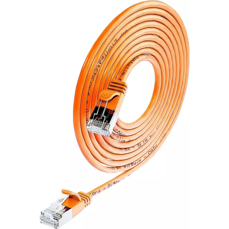 Wirewin Triotronik PKW-LIGHT-STP-K6 1.0 OR Cat6 F/FTP Patchkabel, 1m, πορτοκαλί