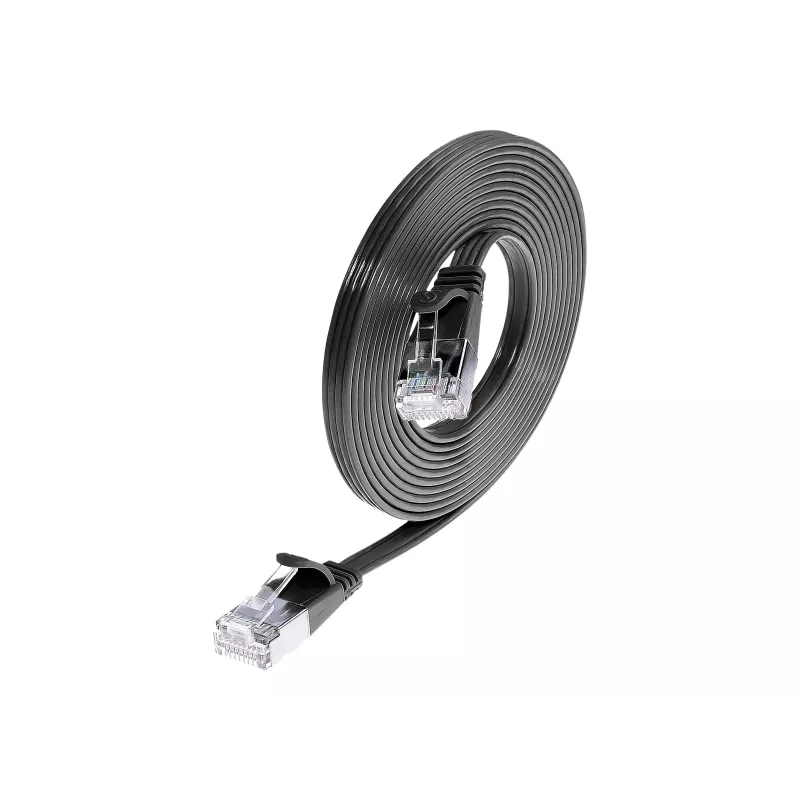 Wirewin SLIM S6 1,5 m Cat.6 Slim Patchkabel STP PIMF μαύρο PKW-STP-SLIM-KAT6 1.5 SW