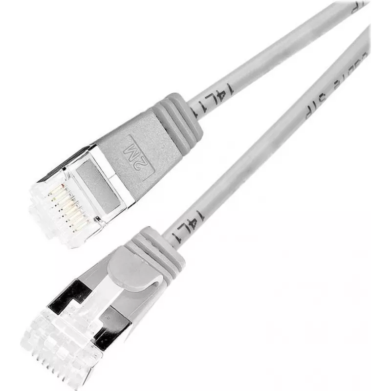 Wirewin PKW-LIGHT-STP-K6A 5.0 Cat 6a U/FTP Slim Round καλώδιο patch, PoE, 5 m, γκρι