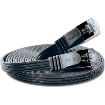 Wirewin SLIM S6 7,5m μαύρο Cat.6 Slim καλώδιο Ethernet Patch STP PIMF PKW-STP-SLIM-KAT6 7.5 SW
