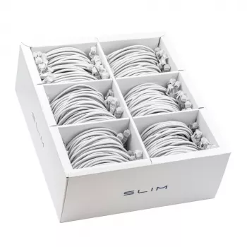 Wirewin SLIM-LS-K6A 1.0 WT 90 - Cat6A U/FTP Slim Patch καλώδιο, 1,0 m, Λευκό, συσκευασία 90 τεμ.