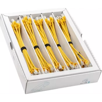 Wirewin SLIM-LS-K6A 0.15 YE 50 Cat6a U/FTP Slim Ethernet Patch καλώδιο, 0,15 m, Κίτρινο, συσκευασία 50 τεμ.