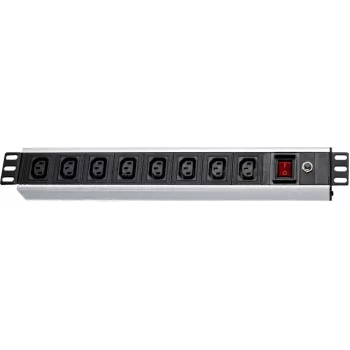 Wirewin NVL9 USV έκδοση 19 ιντσών 1U Rackmount PDU, 9x έξοδοι IEC C13, είσοδος IEC C14, 10A, μαύρο