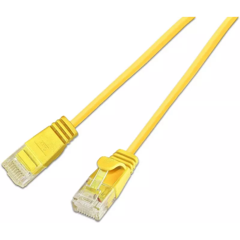 Wirewin Cat6A Slim Καλώδιο Patch Ethernet, U/UTP, 1m, Κίτρινο, 10Gbps SLIM-L-UU-K6A 1.0 YE