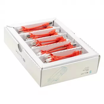 Wirewin SLIM-LS-K6A 0.1 RD 50 Cat6a U/FTP Slim Καλώδιο Ethernet Patch, 0,1m, Κόκκινο, Συσκευασία 50 τεμ.