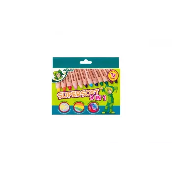 JOLLY Supersoft 3 σε 1 Ξυλομπογιές, διάφορα χρώματα, 12 τεμ. (5956-0002)