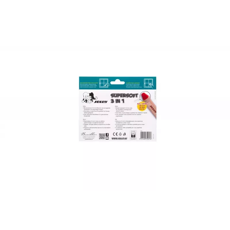 JOLLY Supersoft 3 σε 1 Ξυλομπογιές, διάφορα χρώματα, 12 τεμ. (5956-0002)