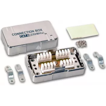 Wirewin CB KAT6 STP Θωρακισμένη Πρίζα Δικτύου, 2x RJ45, Επιτοίχια τοποθέτηση, Γκρι