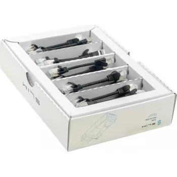 Wirewin SLIM-LS-K6A 0.1 BK 50 - 10 Gigabit Cat6a U/FTP Slim Καλώδιο Patch, 0,1m, Μαύρο, Συσκευασία 50 τεμ.