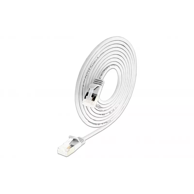 Wirewin SLIM-LS-K6A 3.0 WT 36 - Cat6A Slim Καλώδιο Ethernet Patch, 3m, U/FTP, Λευκό, Συσκευασία 36 τεμ.