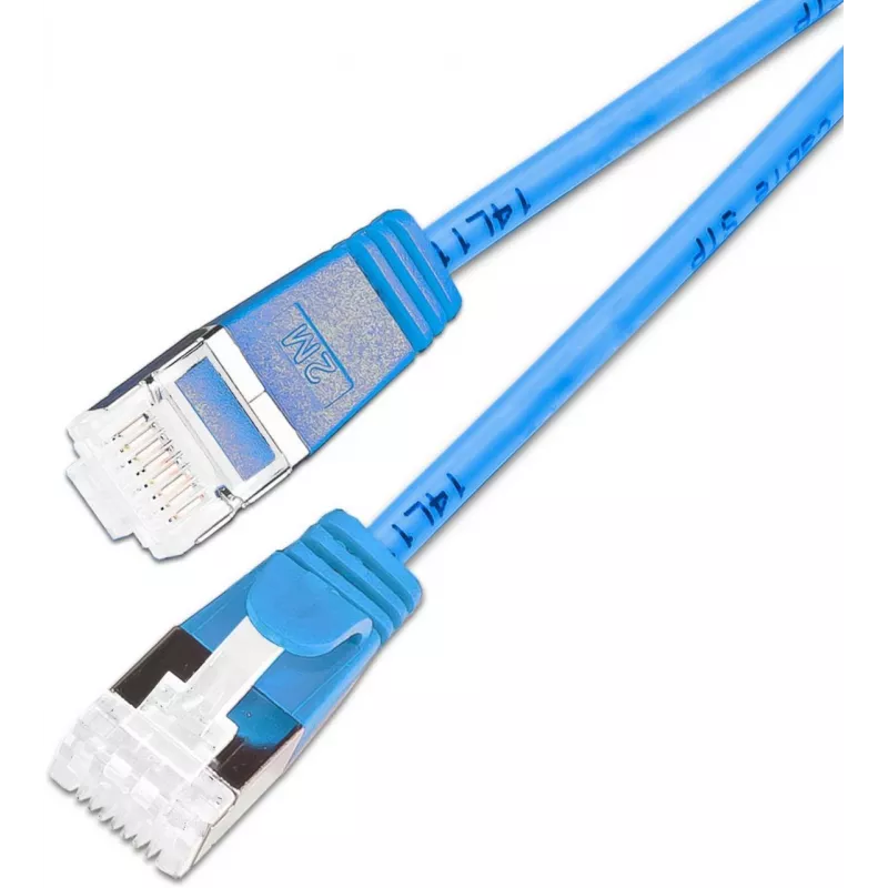 Wirewin SLIM-LS-K6A 0.25 BL 50 Cat.6A U/FTP Slim Ethernet Patchkabel, 0,25m, μπλε, συσκευασία 50 τεμ.