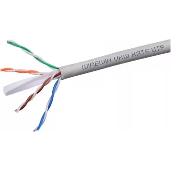 Wirewin Cat6 U/UTP Καλώδιο εγκατάστασης δικτύου συμπαγούς χαλκού, 305m κουτί ξετυλίγματος, 250MHz, γκρι (VKBOX KAT6 UTP 305.0)