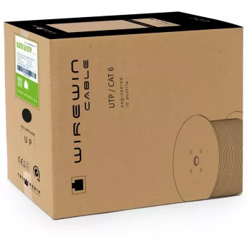 Wirewin Cat6 U/UTP Καλώδιο εγκατάστασης δικτύου συμπαγούς χαλκού, 305m κουτί ξετυλίγματος, 250MHz, γκρι (VKBOX KAT6 UTP 305.0)