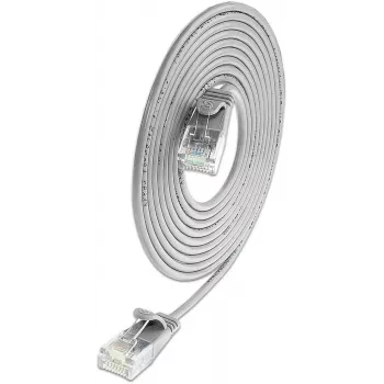Wirewin SLIM KAT6A 10 Gigabit Light Patchkabel στρογγυλό, U/UTP, Ø 3,6 mm, γκρι (SLIM-L-UU-K6A 0.1)