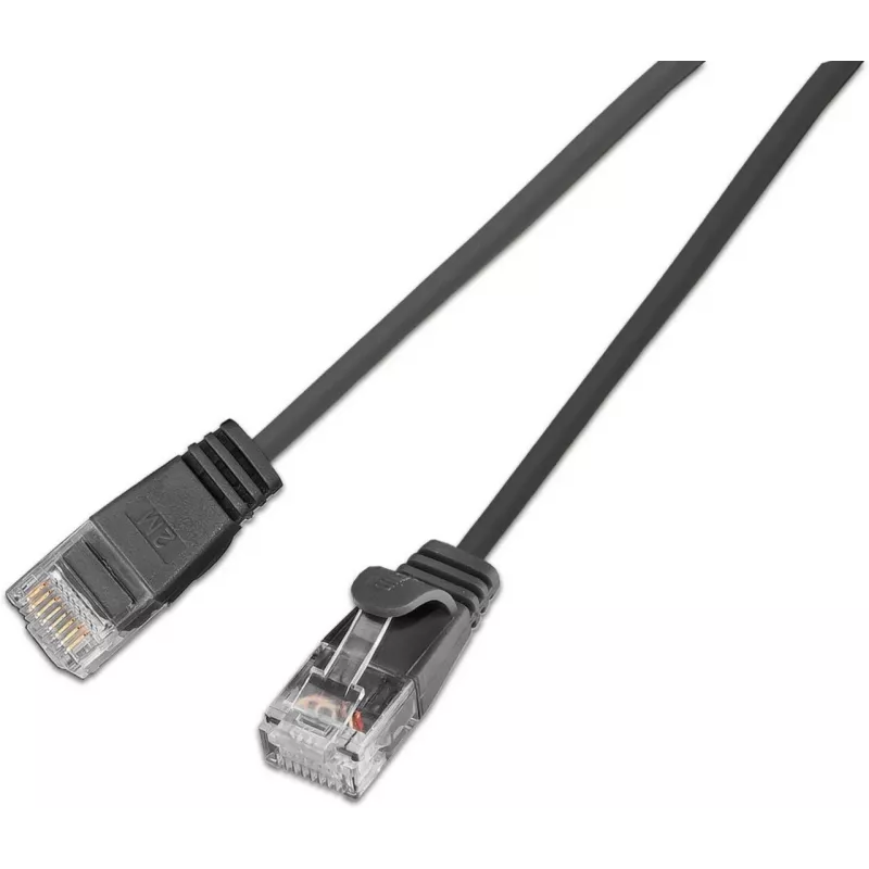 Wirewin SLIM KAT6A 10 Gigabit Lightpatchkabel στρογγυλό, U/UTP, Ø 3,6 mm, μαύρο (SLIM-L-UU-K6A 0.1 BK)