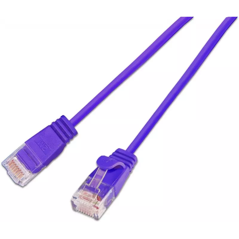 Wirewin SLIM KAT6A 10 Gigabit Lightpatchkabel στρογγυλό, U/UTP, Ø 3,6 mm, βιολετί (SLIM-L-UU-K6A 0.25 VT)