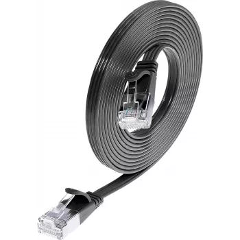Slim Wirewin SLIM KAT6 Slim Patchkabel, U/FTP, επίπεδο, μαύρο, 0,75 m PKW-STP-SLIM-KAT6 0.75 SW