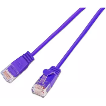 Wirewin SLIM KAT6A 10 Gigabit Lightpatchkabel στρογγυλό, U/UTP, Ø 3,6 mm, βιολετί (SLIM-L-UU-K6A 5.0 VT)