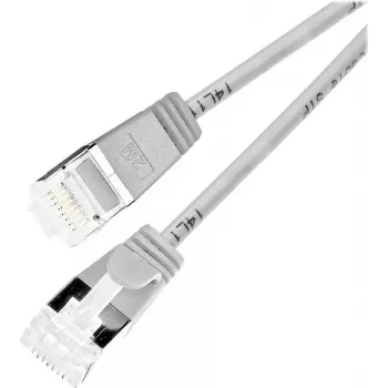 Wirewin PKW-LIGHT-STP-K6A 1.5 Cat 6a U/FTP Slim στρογγυλό Patch καλώδιο, PoE, 1,5 m, γκρι