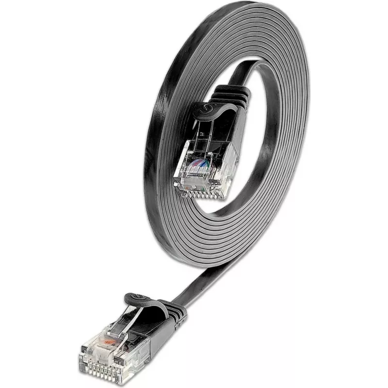 Wirewin Cat.6 SLIM Patchkabel, U/UTP, 0,15 m, μαύρο PKW-SLIM-KAT6 0.15 SW