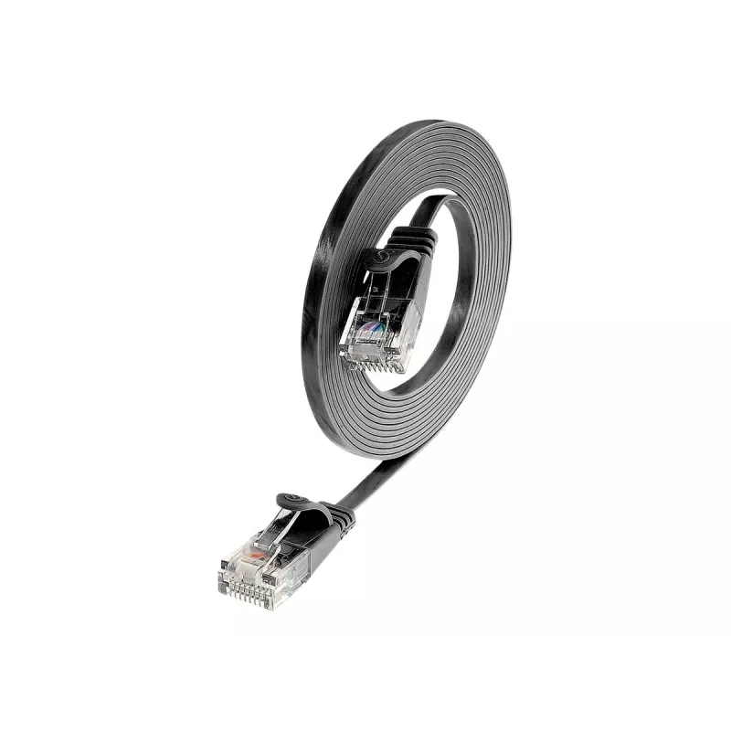 Wirewin Cat.6 SLIM Patchkabel, U/UTP, 0,15 m, μαύρο PKW-SLIM-KAT6 0.15 SW