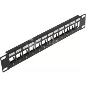 Wirewin 12-Port Keystone Module Blindpanel, 10 ίντσες, Μαύρο, Θωρακισμένο Σύστημα Keystone (TKS PANEL 12 BLACK)