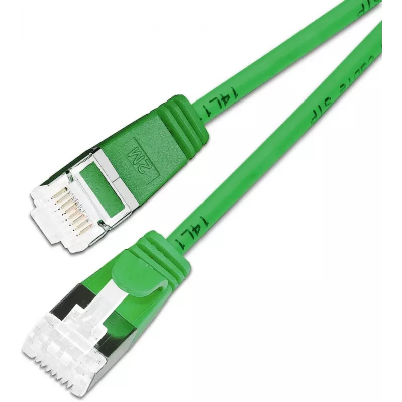 Wirewin Cat6a U/FTP Slim Ethernet Patch Καλώδιο, 10 Gbps, Πράσινο, 0,15 m PKW-LIGHT-STP-K6A 0.15 GN