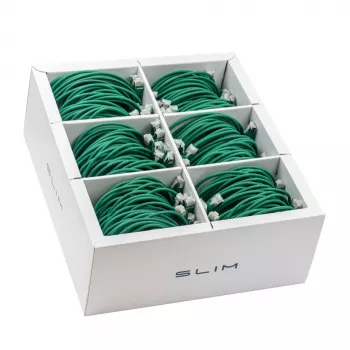 Wirewin SLIM-LS-K6A 0.5 GN 90 Cat6A U/FTP Slim Patch Καλώδιο, 0,5 m, Πράσινο, συσκευασία 90 τεμ.