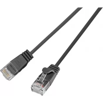 Wirewin Cat.6 SLIM-Light Patch Καλώδιο U/UTP 1,5m Μαύρο PKW-LIGHT-K6 1.5 SW