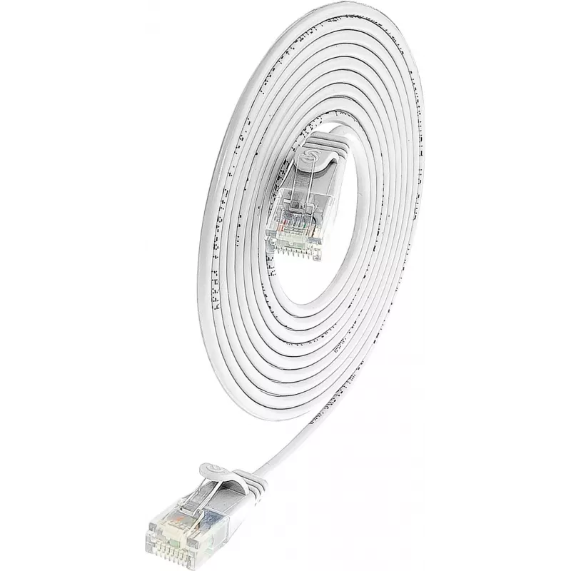 Wirewin SLIM UL6 10 WS - Cat.6 Slim-Light Patch Καλώδιο, U/UTP, 10 m, Λευκό PKW-LIGHT-K6 10.0 WS