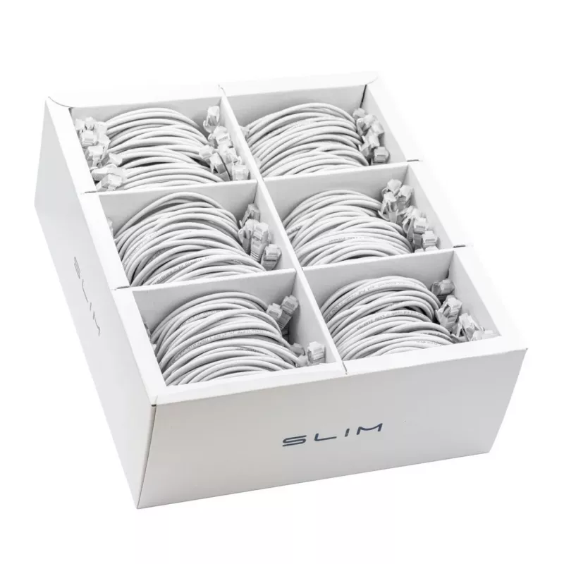 Wirewin SLIM-LS-K6A 1.5 WT 60 - Cat.6A Slim Patch Καλώδιο, U/FTP, 1,5m, Λευκό, συσκευασία 60 τεμ.