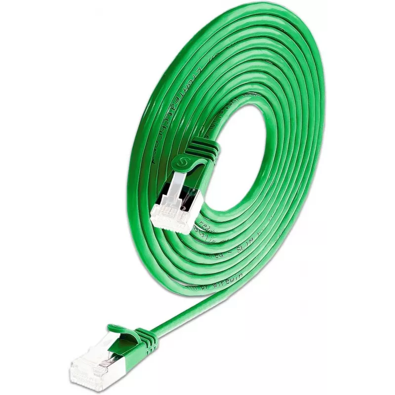 Wirewin SLIM-LS-K6A 0.15 GN 50 - Cat6a U/FTP Slim Ethernet Patch Καλώδιο, 0,15m, Πράσινο, συσκευασία 50 τεμ.