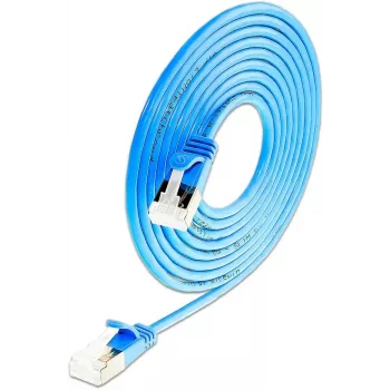 Wirewin SLIM-LS-K6A 0.15 BL 50 Cat6A Slim Ethernet Patch Καλώδιο, 0,15m, U/FTP, Μπλε, συσκευασία 50 τεμ.