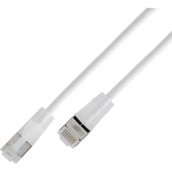 Wirewin SLIM KAT6A 10 Gigabit Light καλώδιο patch, U/FTP, διαφανή βύσματα, 0,5 m, λευκό SLIM-L-UF-K6A-TL 0.5 WT