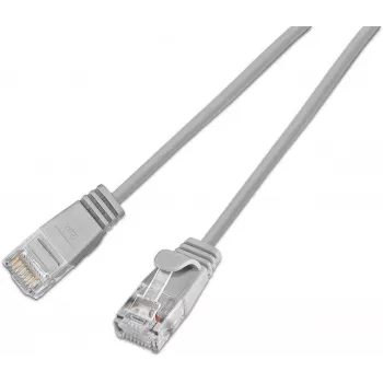 Wirewin SLIM KAT6A 10 Gigabit Light καλώδιο patch στρογγυλό, U/UTP, Ø 3,6 mm, γκρι (SLIM-L-UU-K6A 1.0)