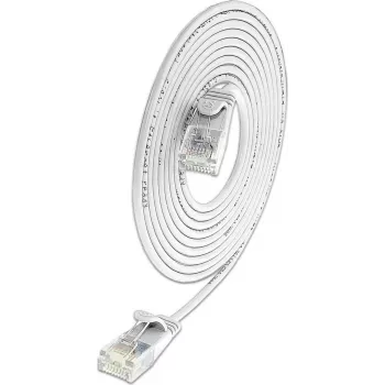 Wirewin SLIM KAT6A 10 Gigabit Light καλώδιο patch στρογγυλό, U/UTP, Ø 3,6 mm, λευκό (SLIM-L-UU-K6A 7.5 WT)