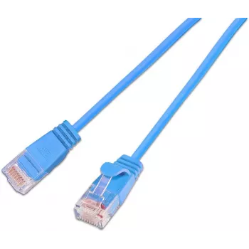 Wirewin SLIM KAT6A 10 Gigabit Light καλώδιο Patch στρογγυλό, U/UTP, Ø 3,6 mm, μπλε (SLIM-L-UU-K6A 3.0 BL)