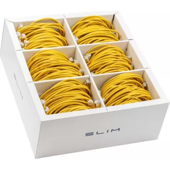 Wirewin SLIM-LS-K6A 2.0 YE 60 - Cat6A U/FTP Slim καλώδιο Ethernet Patch, 2m, κίτρινο, συσκευασία 60 τεμ.