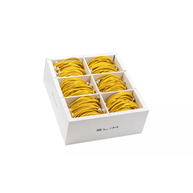 Wirewin SLIM-LS-K6A 2.0 YE 60 - Cat6A U/FTP Slim καλώδιο Ethernet Patch, 2m, κίτρινο, συσκευασία 60 τεμ.