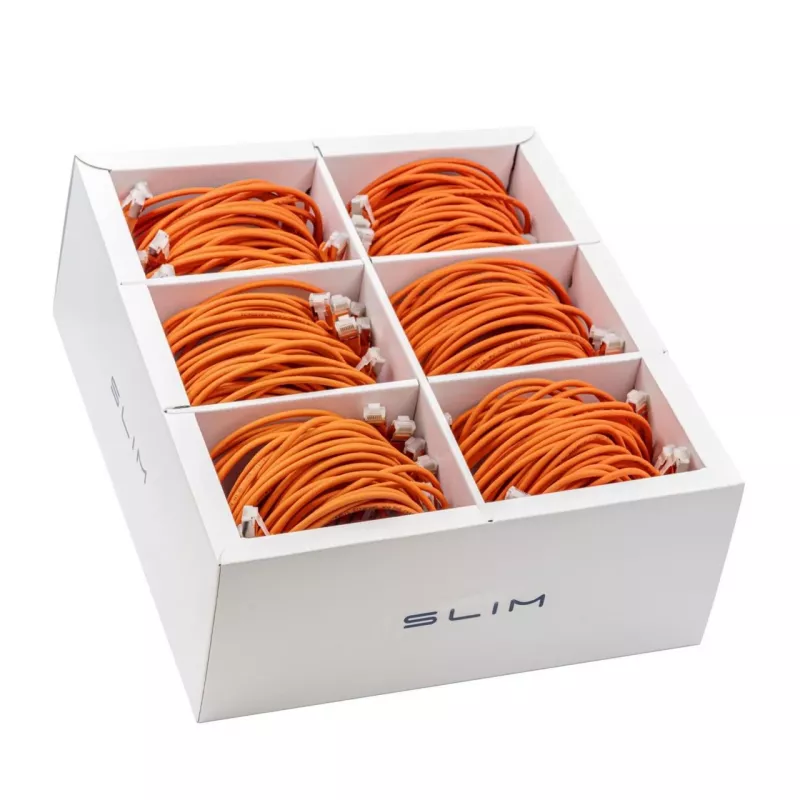 Wirewin SLIM-LS-K6A 0.5 OR 90 Cat.6A U/FTP Slim καλώδιο Patch, 0,5m, πορτοκαλί, συσκευασία 90 τεμ.