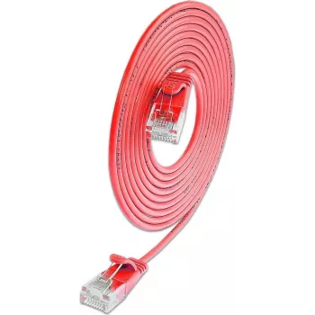 Wirewin SLIM KAT6A 10 Gigabit Light καλώδιο Patch στρογγυλό, U/UTP, Ø 3,6 mm, κόκκινο (SLIM-L-UU-K6A 0.1 RD)